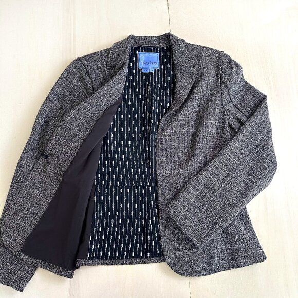 NWOT Kay Unger Brown‎ Tweed Blazer Suit Coat Women's 14 NEW - Picture 1 of 11